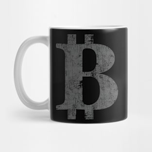 Bitcoin symbol distressed vintage style design Mug